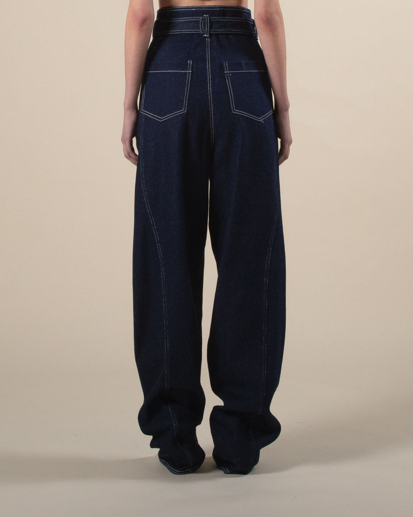 High waisted denim trousers / Pre order delivery in 3 weeks