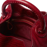 Baozi Lizard Embossed Leather Red