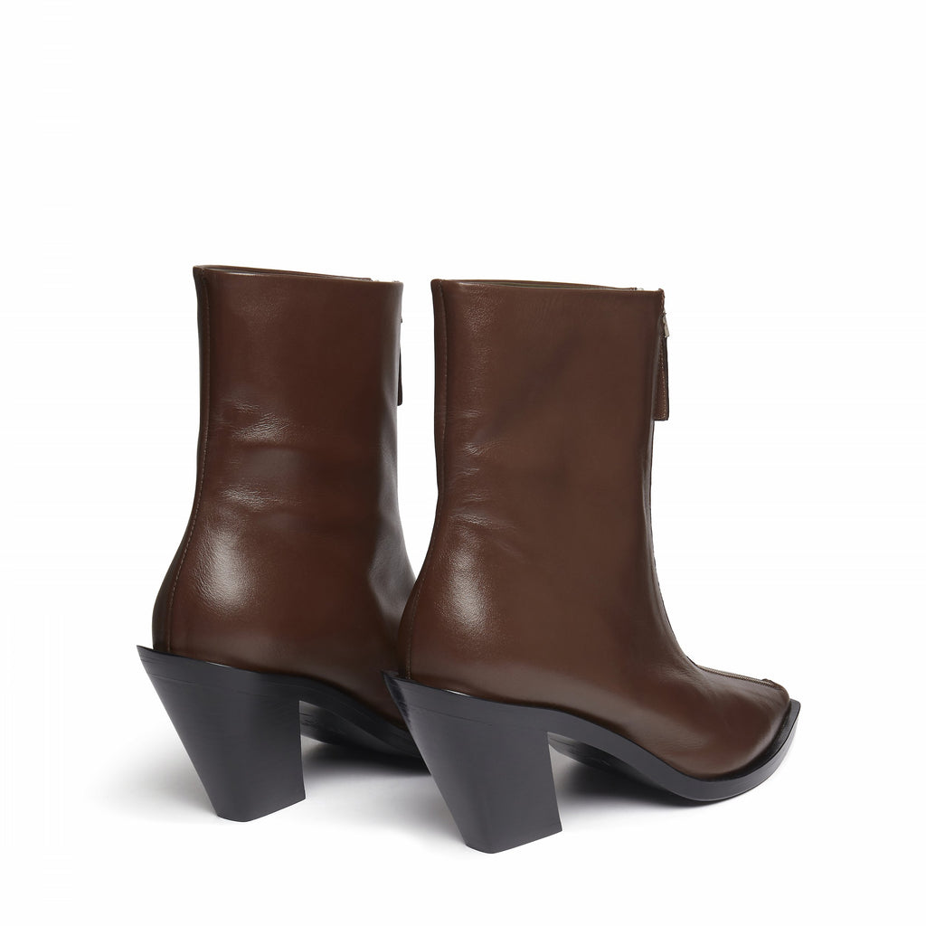 Eclair Zipper Boots Leather Brown