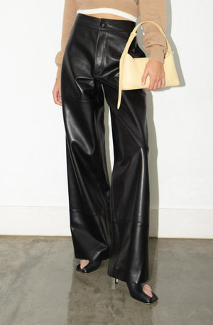 Wide Leg Trousers Leather