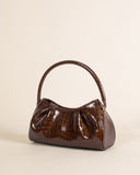 DIMPLE CROCO PEARL LEATHER CHOCOLATE