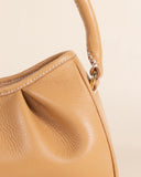 Dimple Pebbled Leather Tan/White Stitches