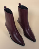 Eclair Boots Elastic Leather Burgundy