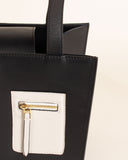 Panda Bag Small Leather Black/Sesame